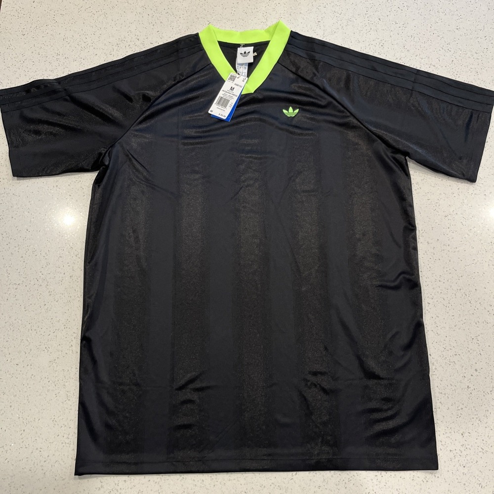 adidas Originals Jacquard Medium Dress Black/Green V-Neck S KB8152 NWT